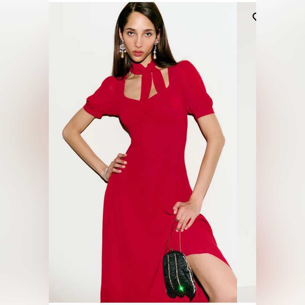 Reformation Red Chrissie Dress